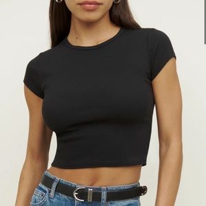Reformation muse tee crop size small